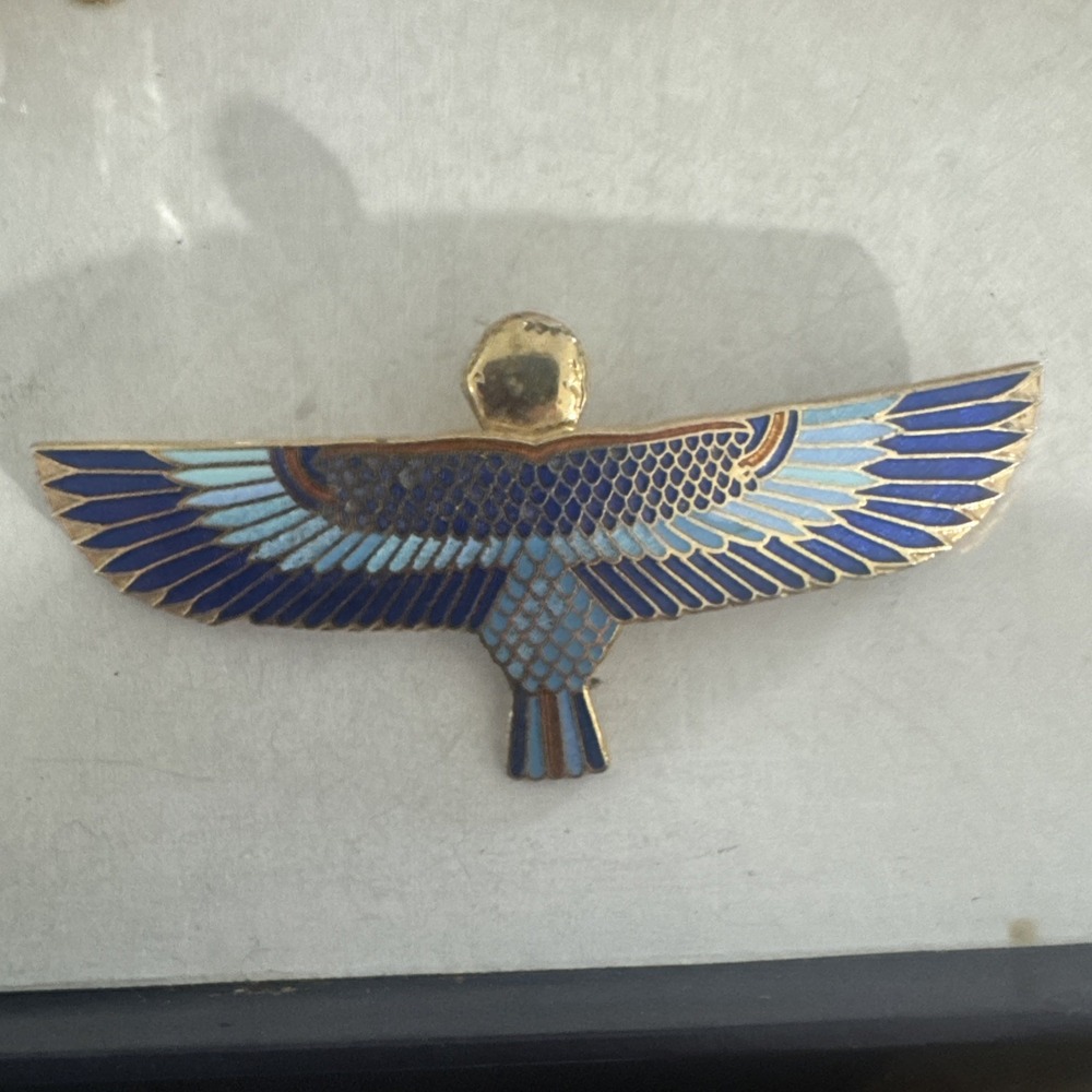 Egyptian Horus God of the Sky TBM Brooch Bird pin AMAZING Condition Vintage